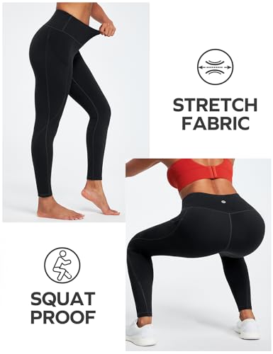 Ewedoos Leggings with Pockets for Women High Waisted Athletic Workout Compression Leggings Tummy Control Yoga Pants Women Black