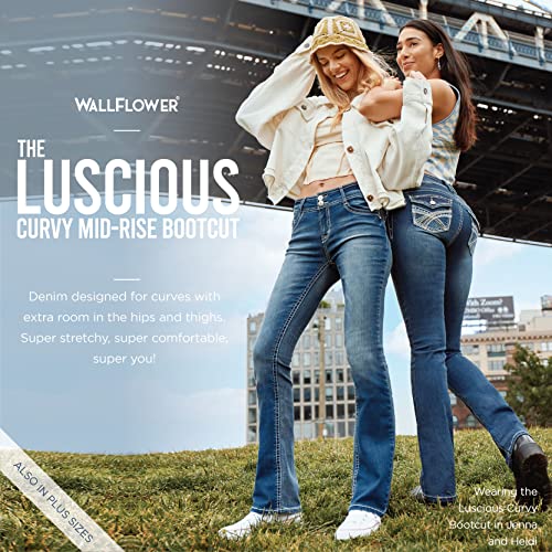 WallFlower Women's InstaStretch Luscious Curvy Bootcut Jeans, Jenna, 17