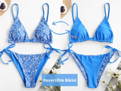 Bright Swimwear - Women's Triangle Bikini Floral String Bikini Set Two Piece Swimsuit Bathing Suits