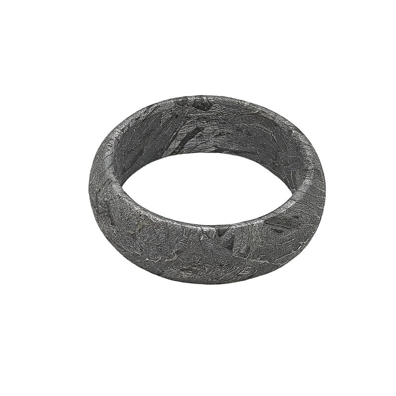 Handcrafted Meteorite Ring, 7.8mm Width, Natural Westenden Pattern, Altai Iron (Size: 9.5)