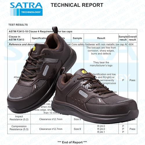 FitVille Extra Wide Steel Toe Shoes for Men, Composite Toe Work Shoes for Men, Water Resistant, Slip Resistant, Leather, Brown, 13 X-Wide