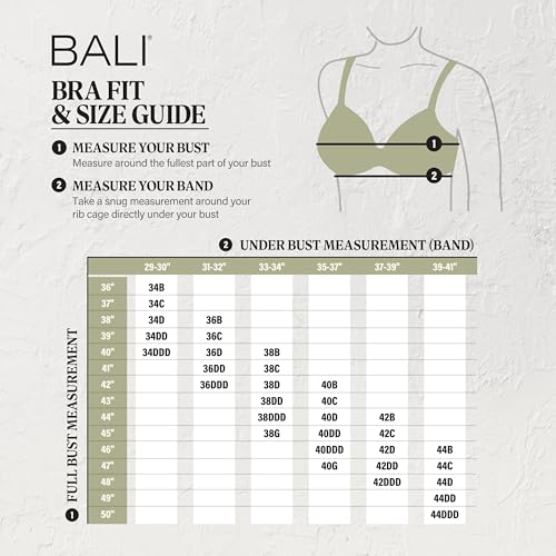 Bali Women's One Smooth U Ultra Illusion Neckline Underwire Bra, Light Beige, 38B