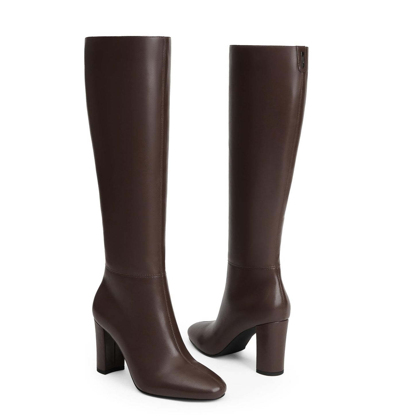 Modatope Knee High Boots for Women Chunky Heel Rounded Toe Womens Tall Boots