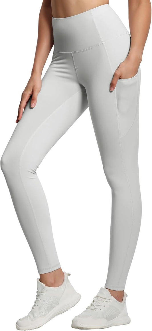 Women's High Waisted Yoga Leggings with Pockets - Thick Tummy Control Workout Pants