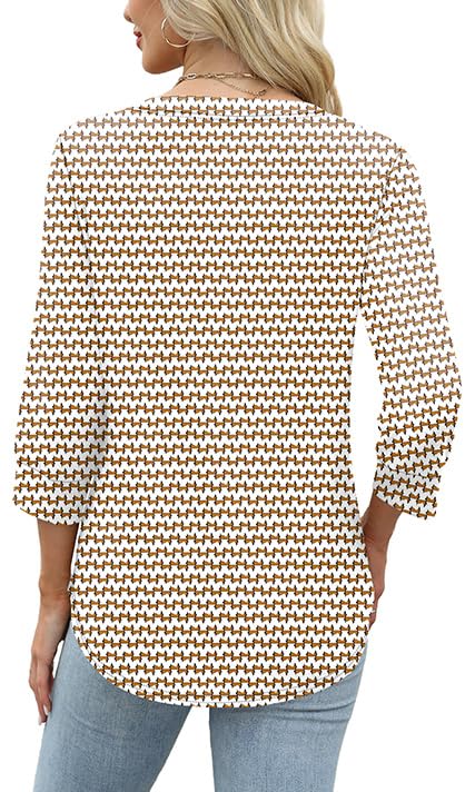 OFEEFAN Fashion Clothing Spring Top for Women Long Sleeve Shirts Ladies Tops and Blouses Summer Outfits Stripe XL