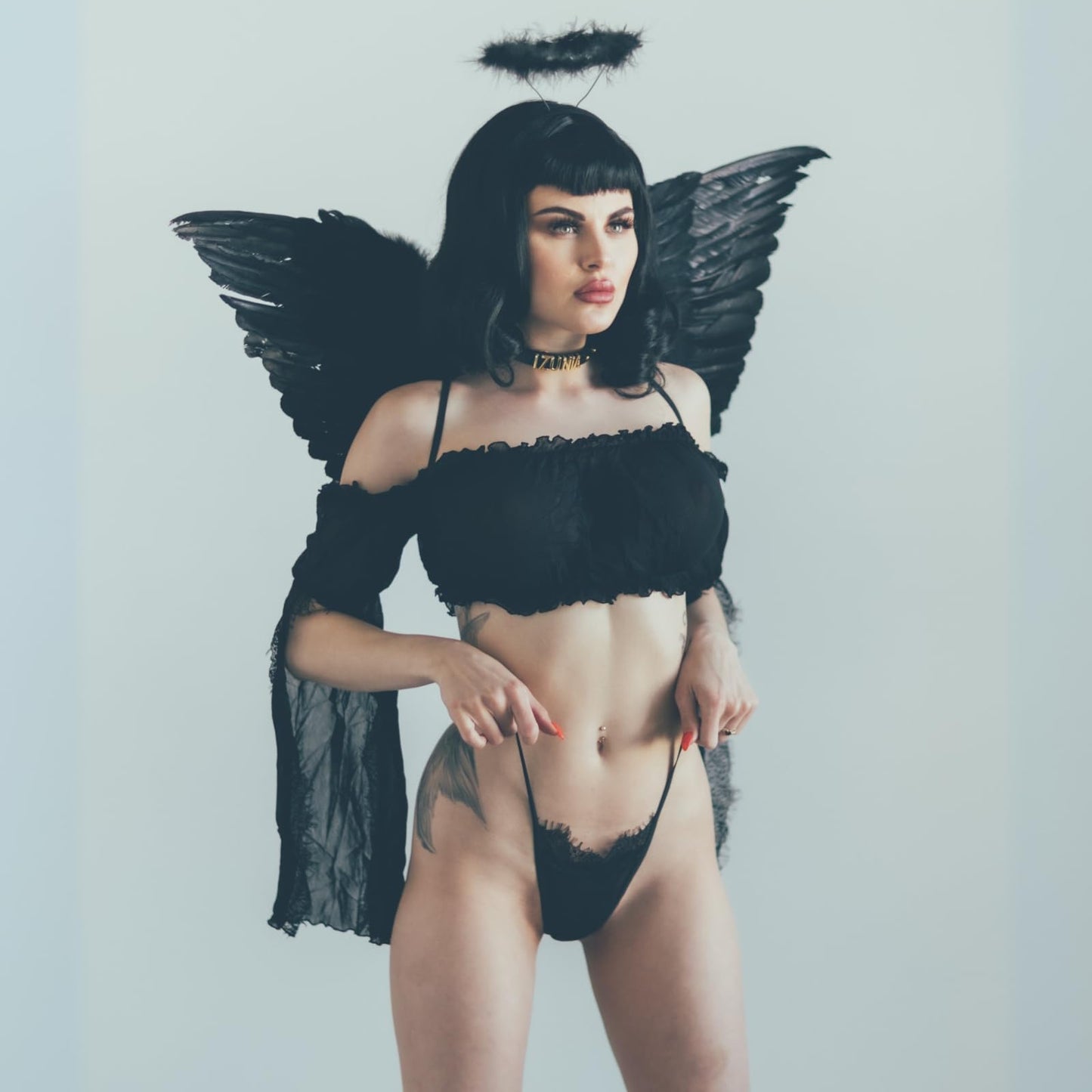 Angel Wings and Halo Costume Accessory Kit - 2 Piece Feathered Set