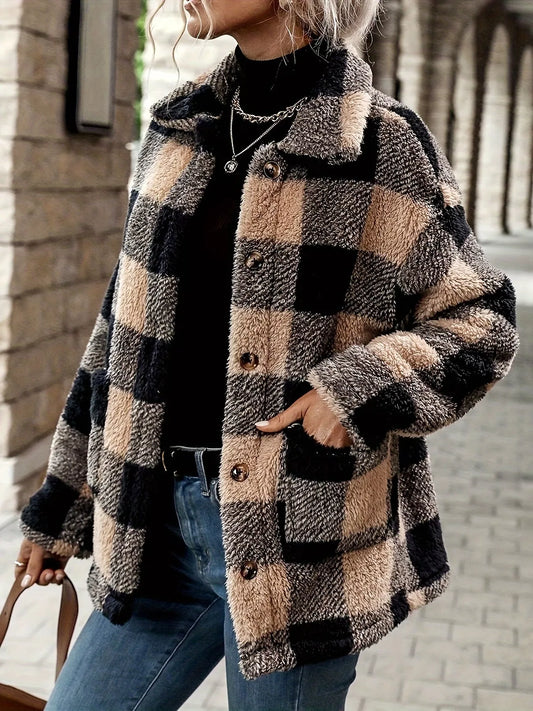 Plaid Sherpa Button-Down Outerwear