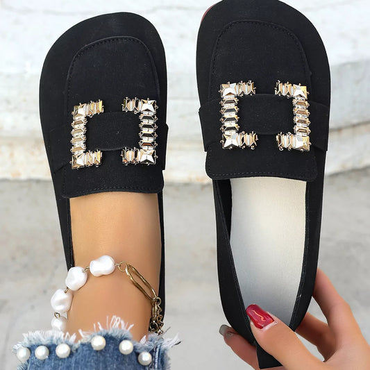 Decor Buckle Round Toe Slip-On