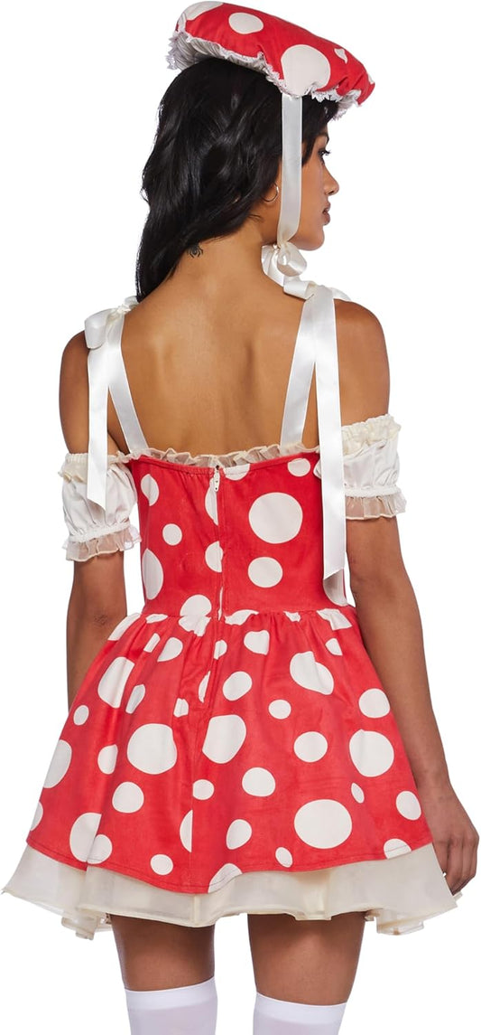 Princess Toad Costume Women Mini Dress - Mushroom Kingdom Halloween Outfit