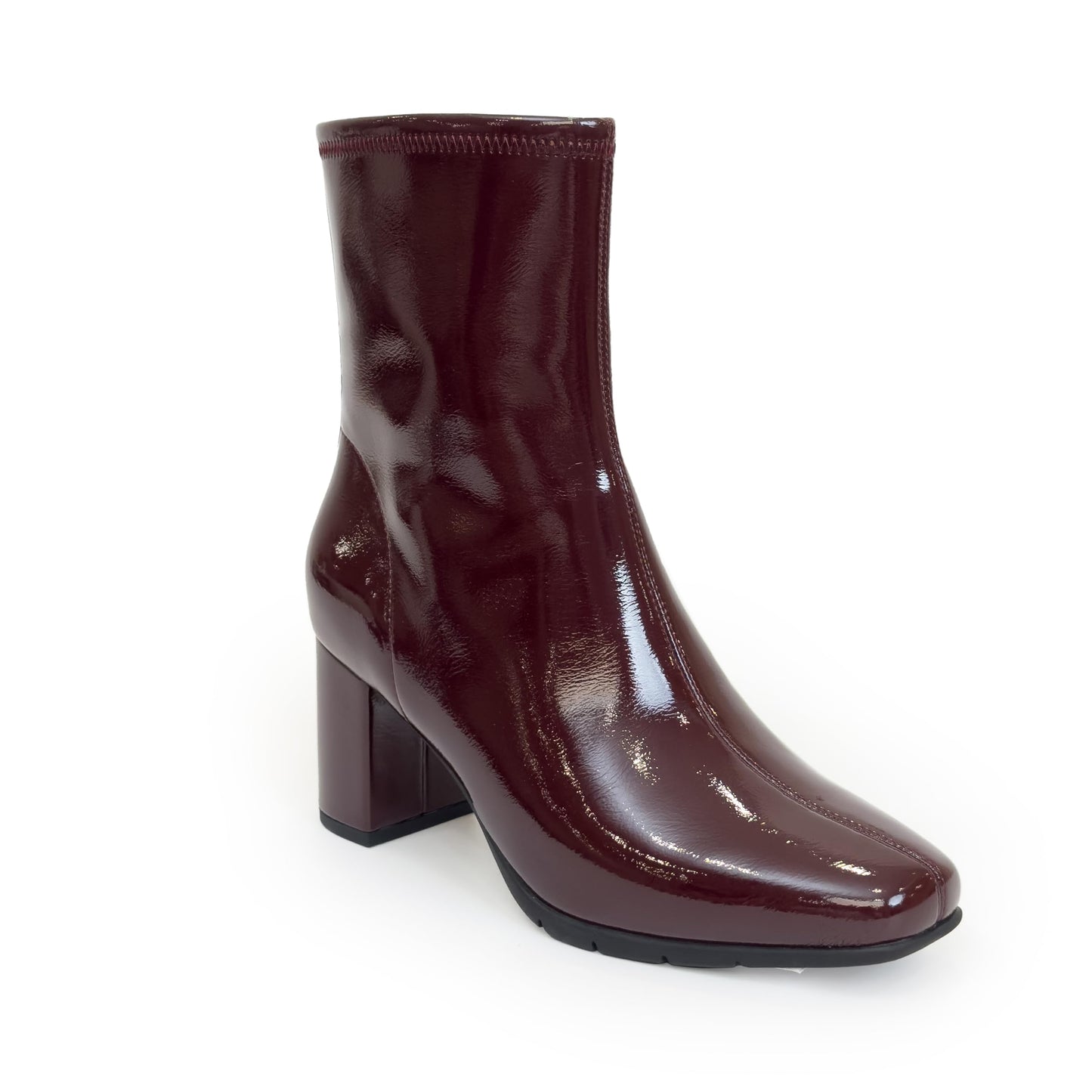 Aerosoles Women's Miley Mid-Calf Boots, Merlot Crinkle Patent Faux Leather, 5