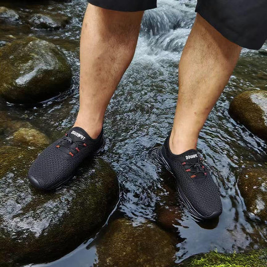 DOUSSPRT Men's Water Shoes Quick Drying Sports Aqua Shoes AllBlack Size 12