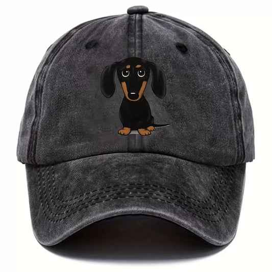Dog Washed Baseball Cap Black One Size