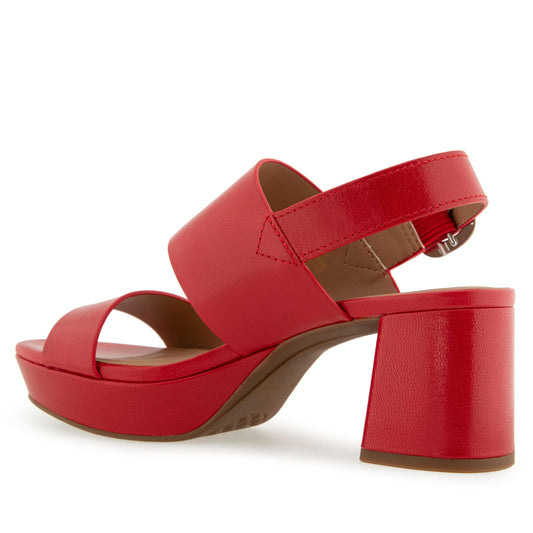 Aerosoles Women's Camera Platform Heeled Sandal, Racing Red Leather, 6W