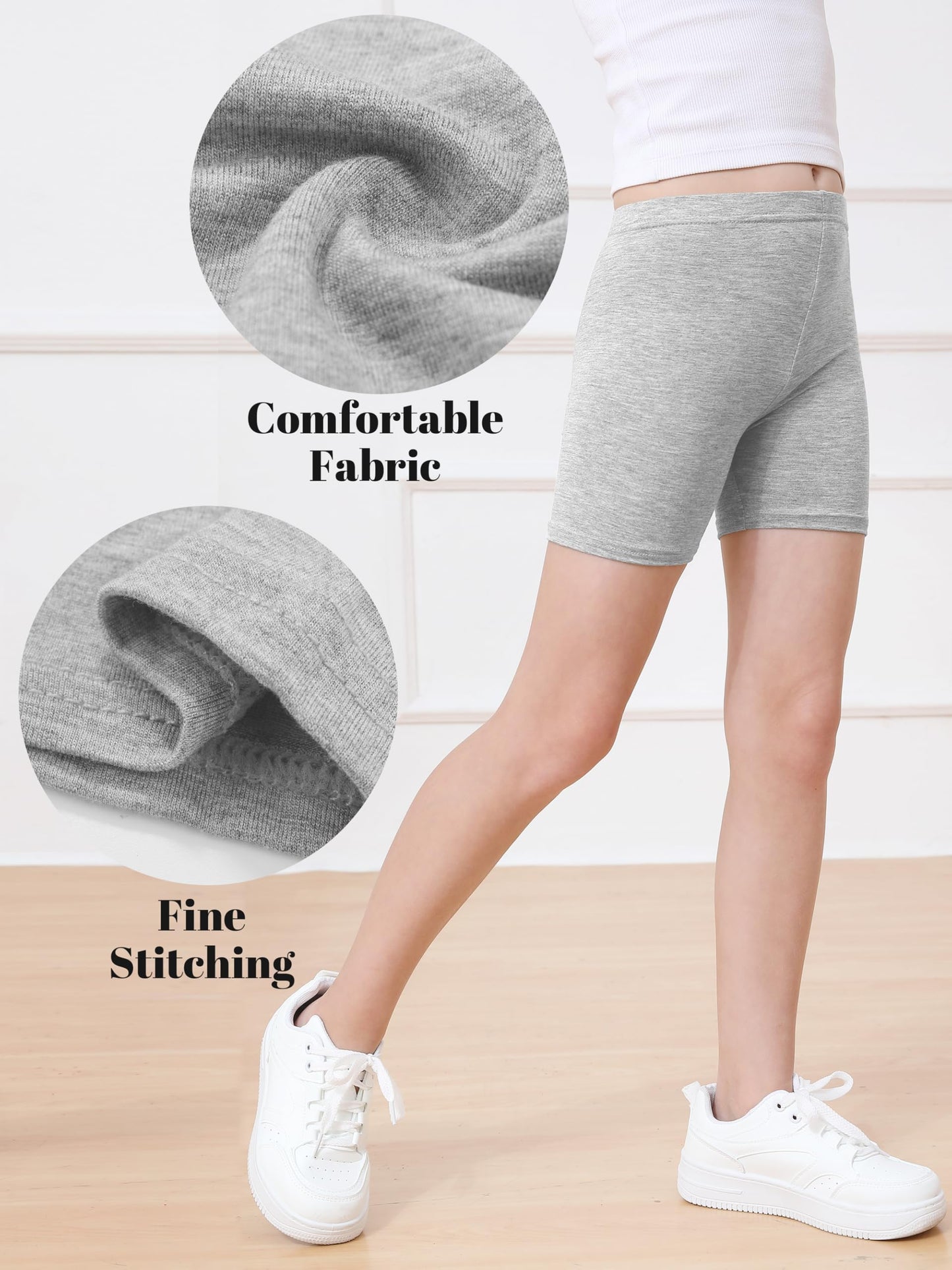 Girls Bike Shorts 6-Pack Under Dress Safety Shorts for Kids Toddlers