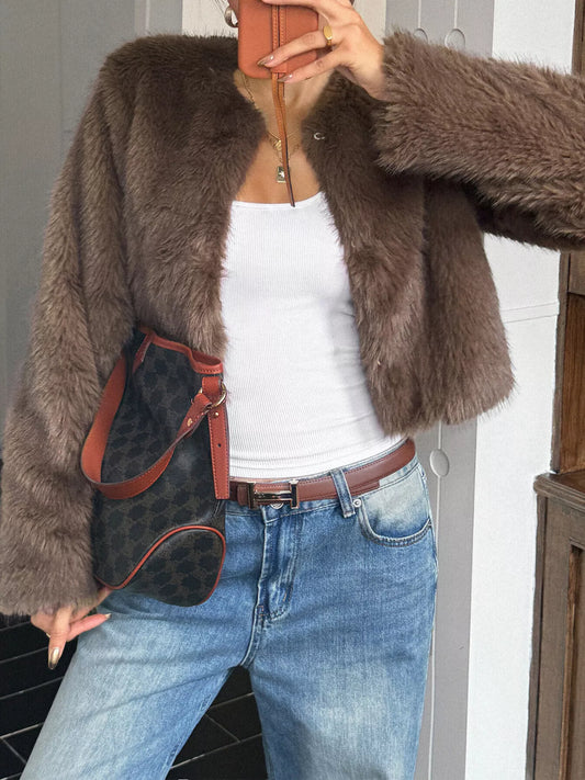 Faux Fur Cropped Outerwear
