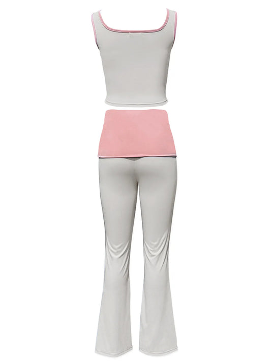 Contrast Trim Tank and Pants Active Set