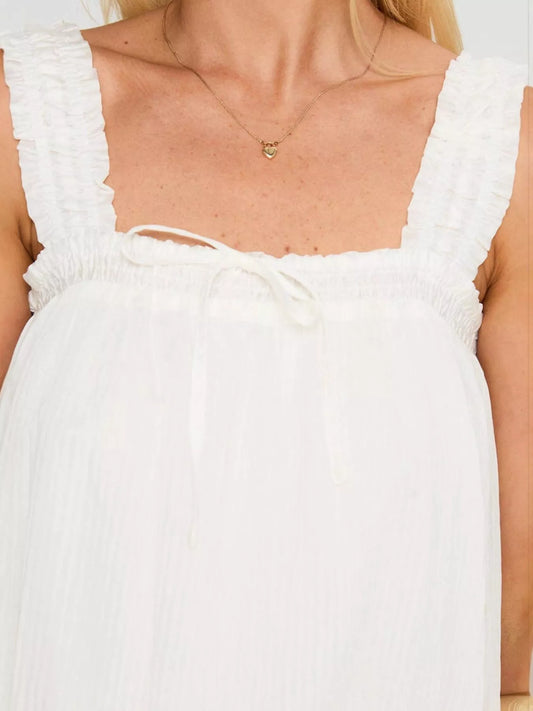 Frill Square Neck Mini Dress