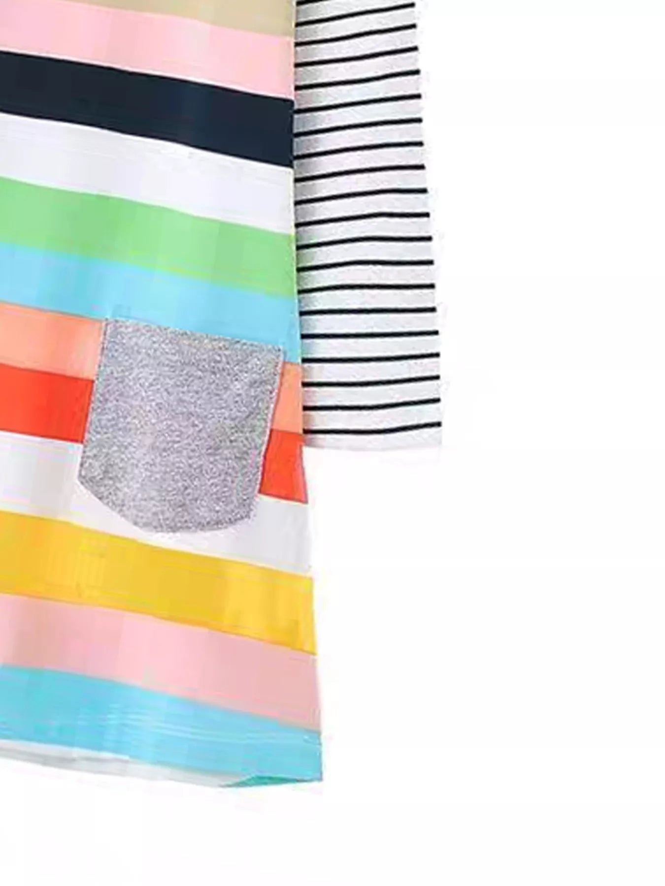 Children's Colorful Striped Long Sleeve Casual Dress