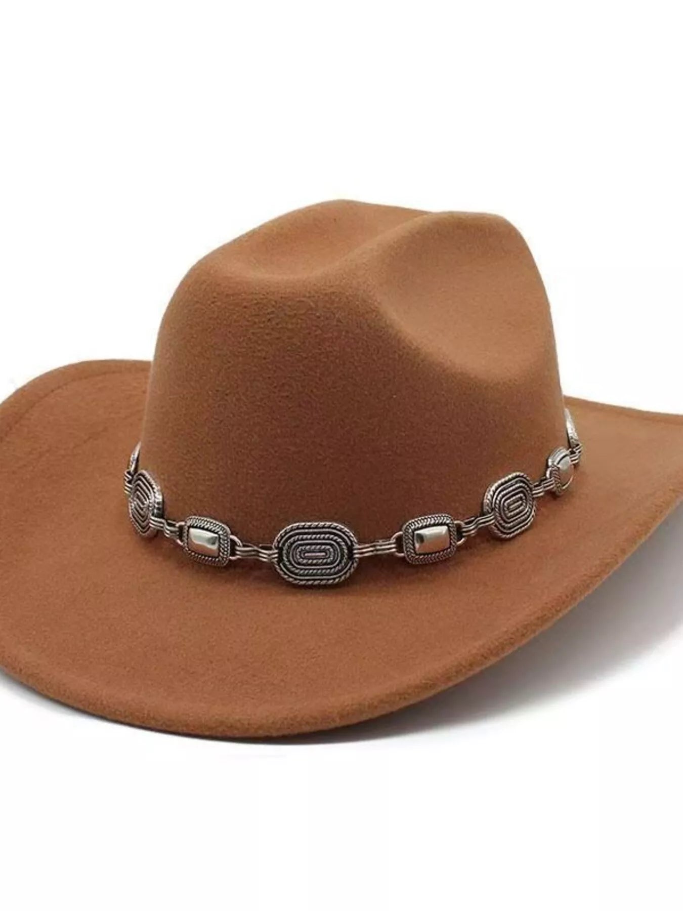 Solid Color Cowboy Hat Khaki One Size