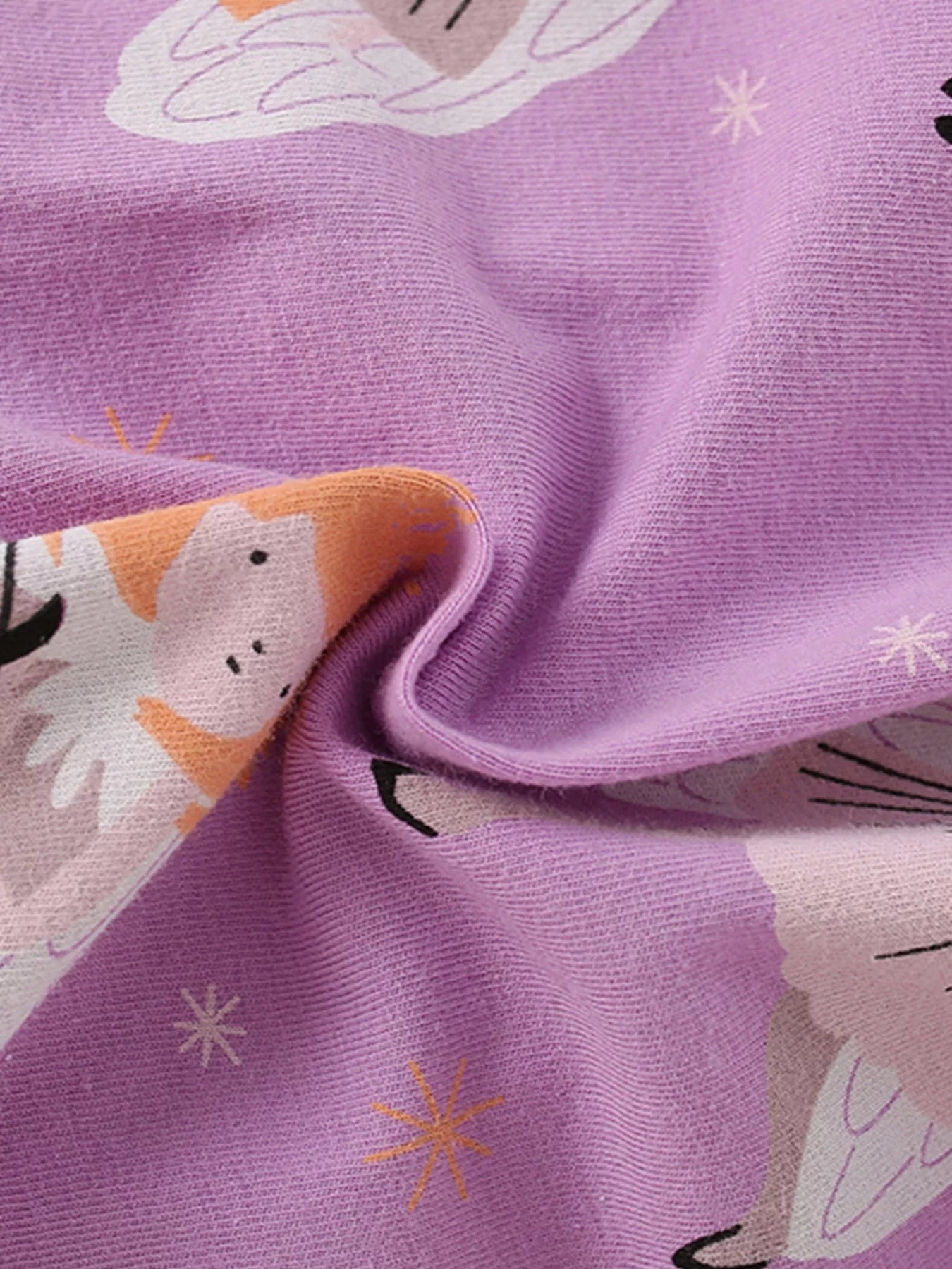 Children's Angel Print Long Sleeve Casual Dress