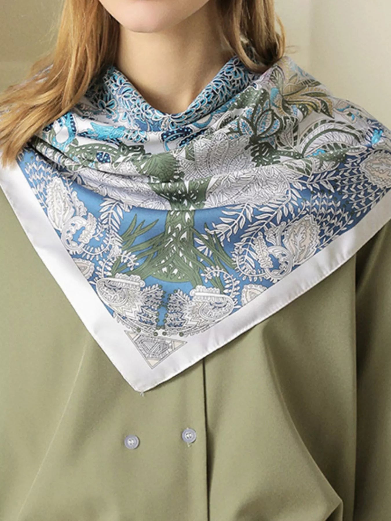 Floral Print Silk Scarf