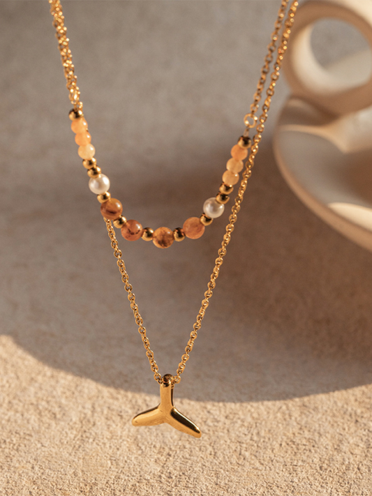 Modern summer beach style fashion ocean starfish shell necklace