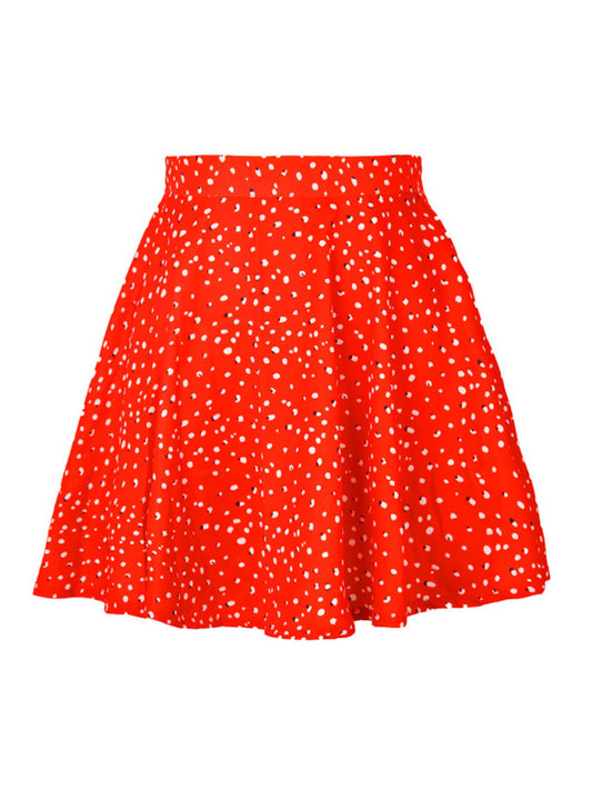 Floral High Waist Umbrella Skirt Women Chiffon Printed Mini