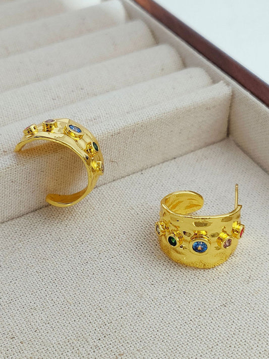 Women's new fashion personalized colorful zircon earrings