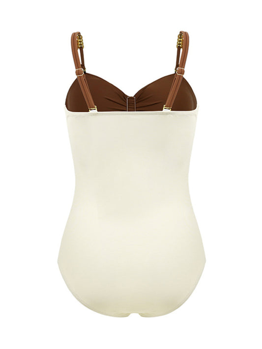 Modern swimsuit color matching sexy hollow seaside resort swimsuit/wrap skirt