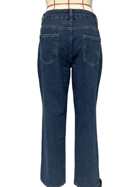Low Rise Jeans Fashion Retro Straight Leg Loose Denim Pants