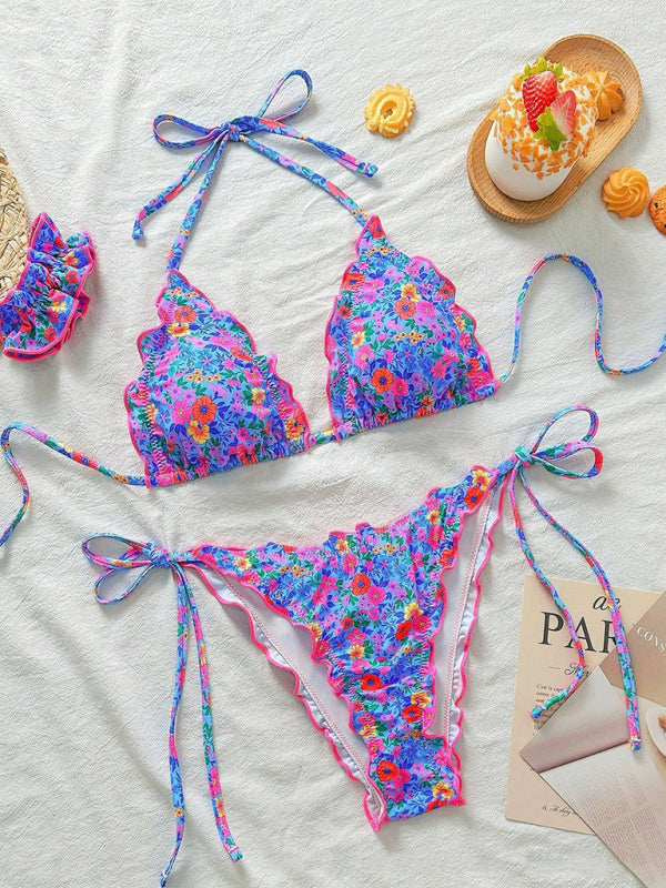 Sexy floral print bikini