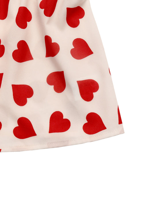 Sweet Love Bowknot Baby Shirt Small Flying Sleeve Tank Top