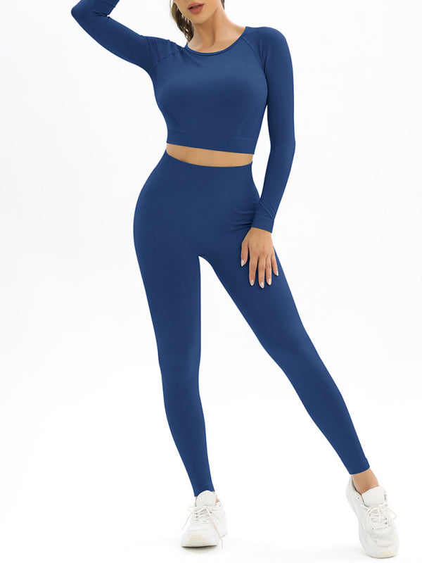 Women's Seamless Athletic Set - Long Sleeve Top & Leggings Champlain color