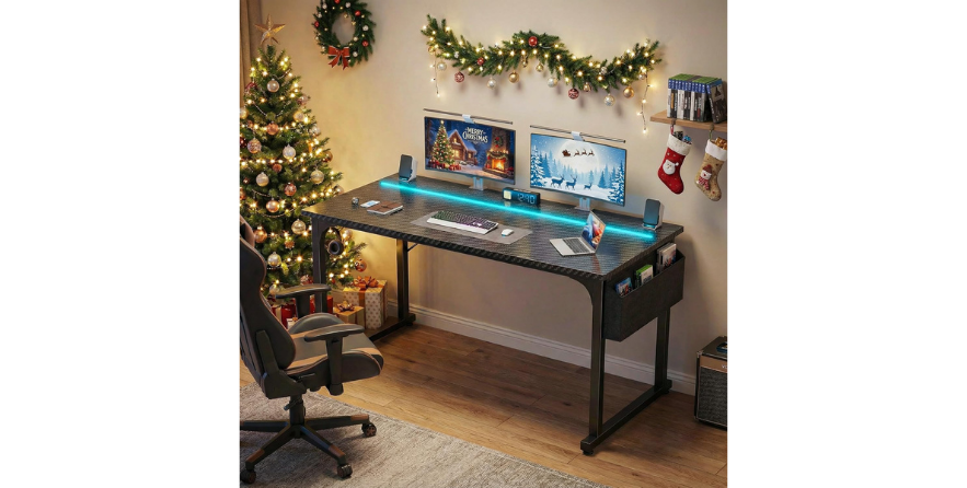 A Smarter Workspace Upgrade: 55-Inch Computer Desk with LED Lights