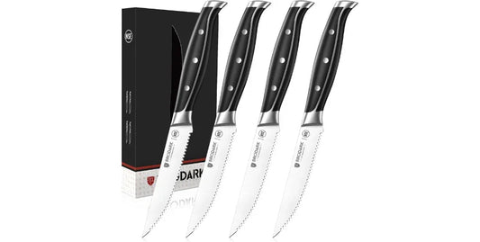 BRODARK Steak Knives Set of 4 – The Perfect Cut Every Time