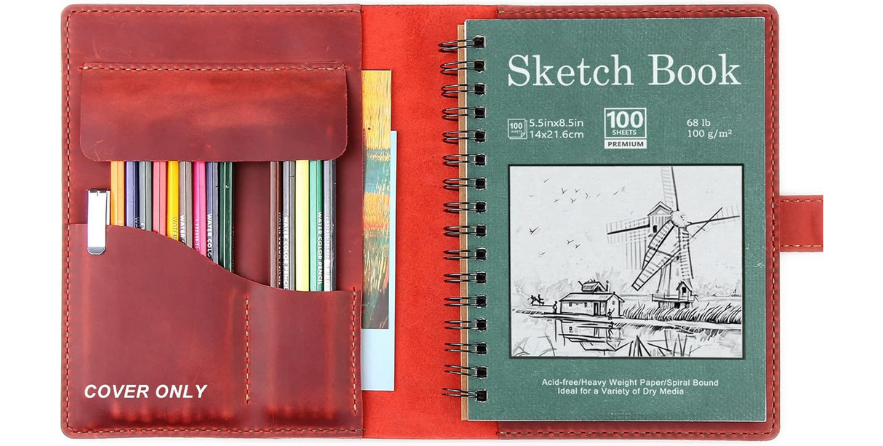 Robrasim Handmade Leather Sketchbook Cover – Artistic Elegance in Every Detail