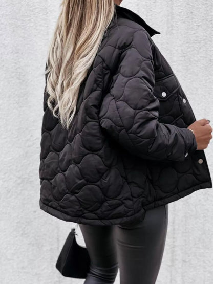 Quilted Snap-Down Casual Jacket