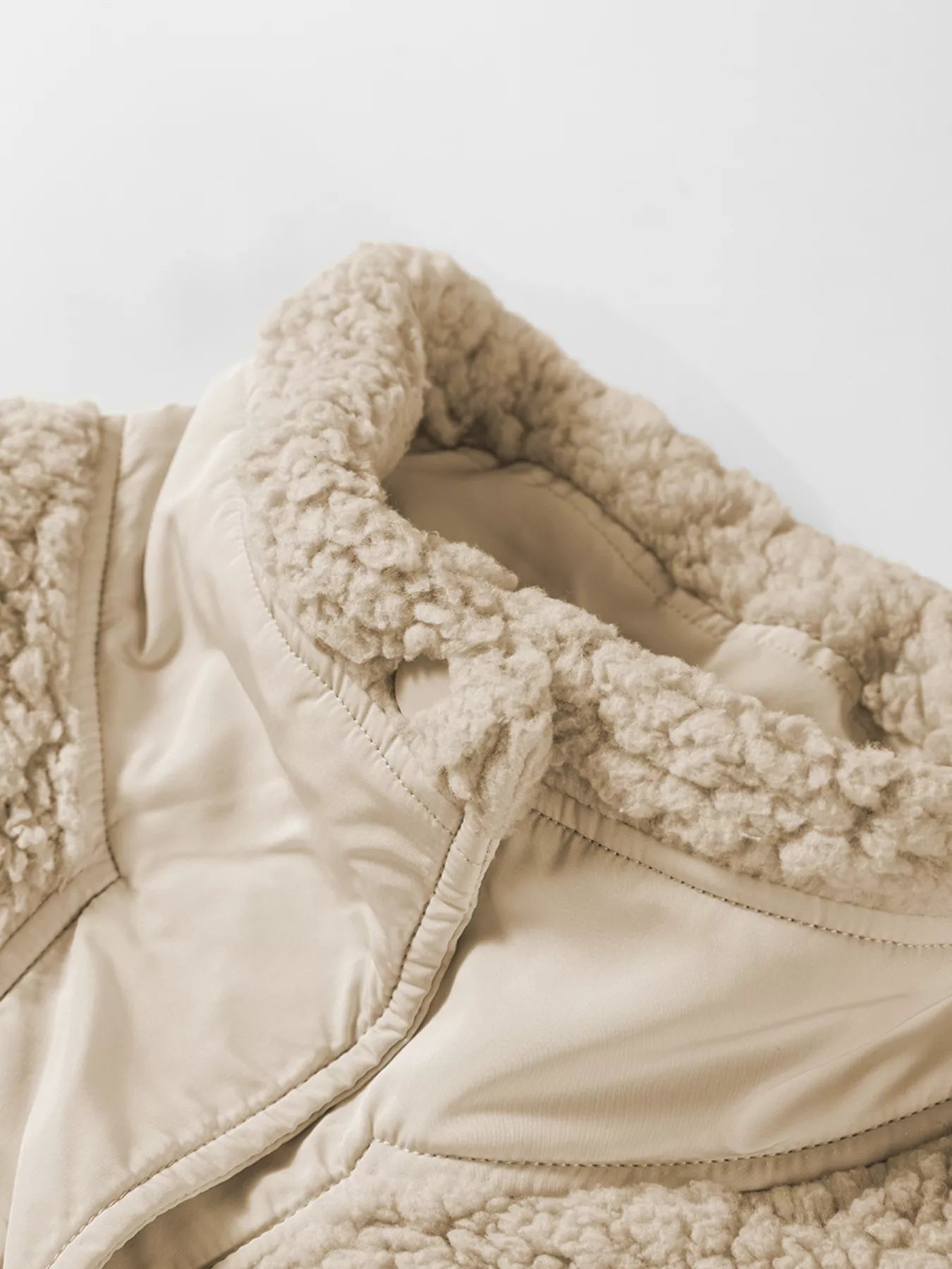 Faux Fur Snap Button Front Knot Side Plush Vest with Pockets