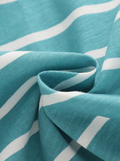 Children's Dinosaur Print Striped Pajama Set