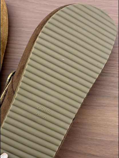 Suede Buckle Slip-Ons