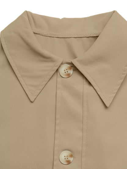 Button-Down Dropped Shoulder Outerwear