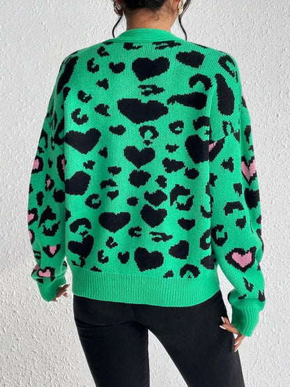 Leopard Button Front Cardigan