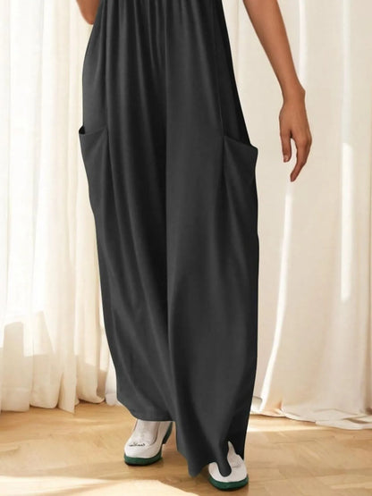 Spaghetti Strap Wide Leg Jumpsuit