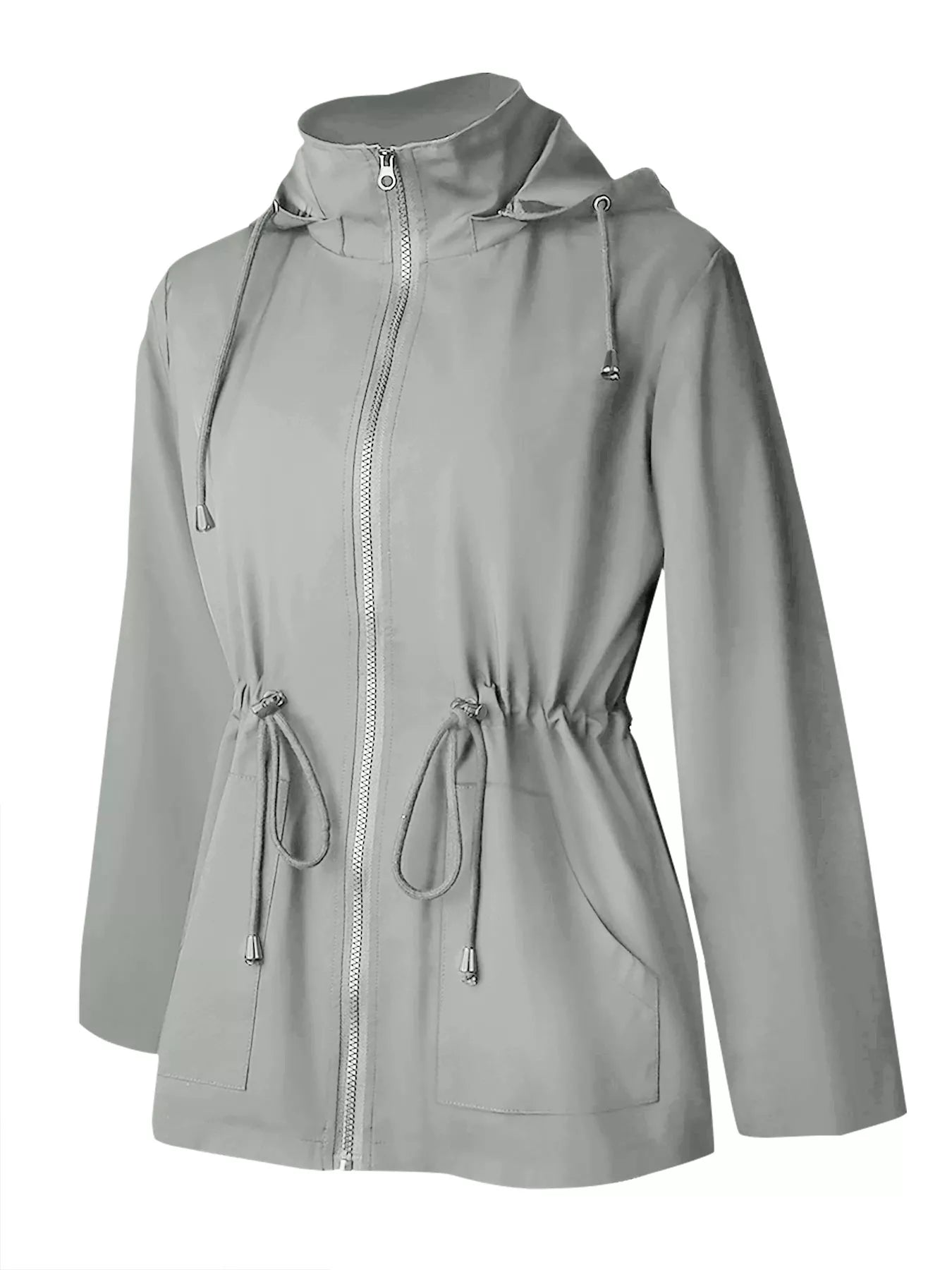 Zip Up Waterproof Hooded Outerwear