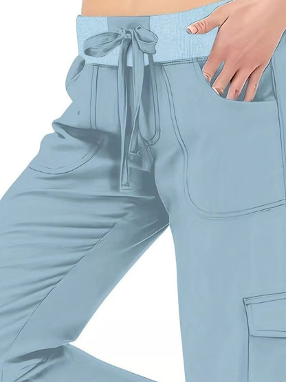 Relaxed Fit Active Pants with Drawstring Waist
