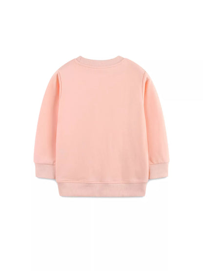 Children's Cute Bunny Embroidered Round Neck Sweatshirt