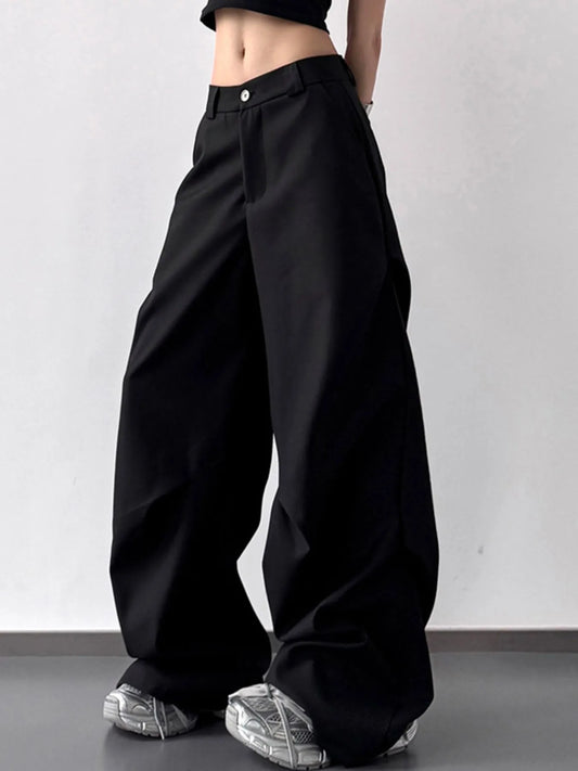 Wide Leg Relaxed Fit Pants Black