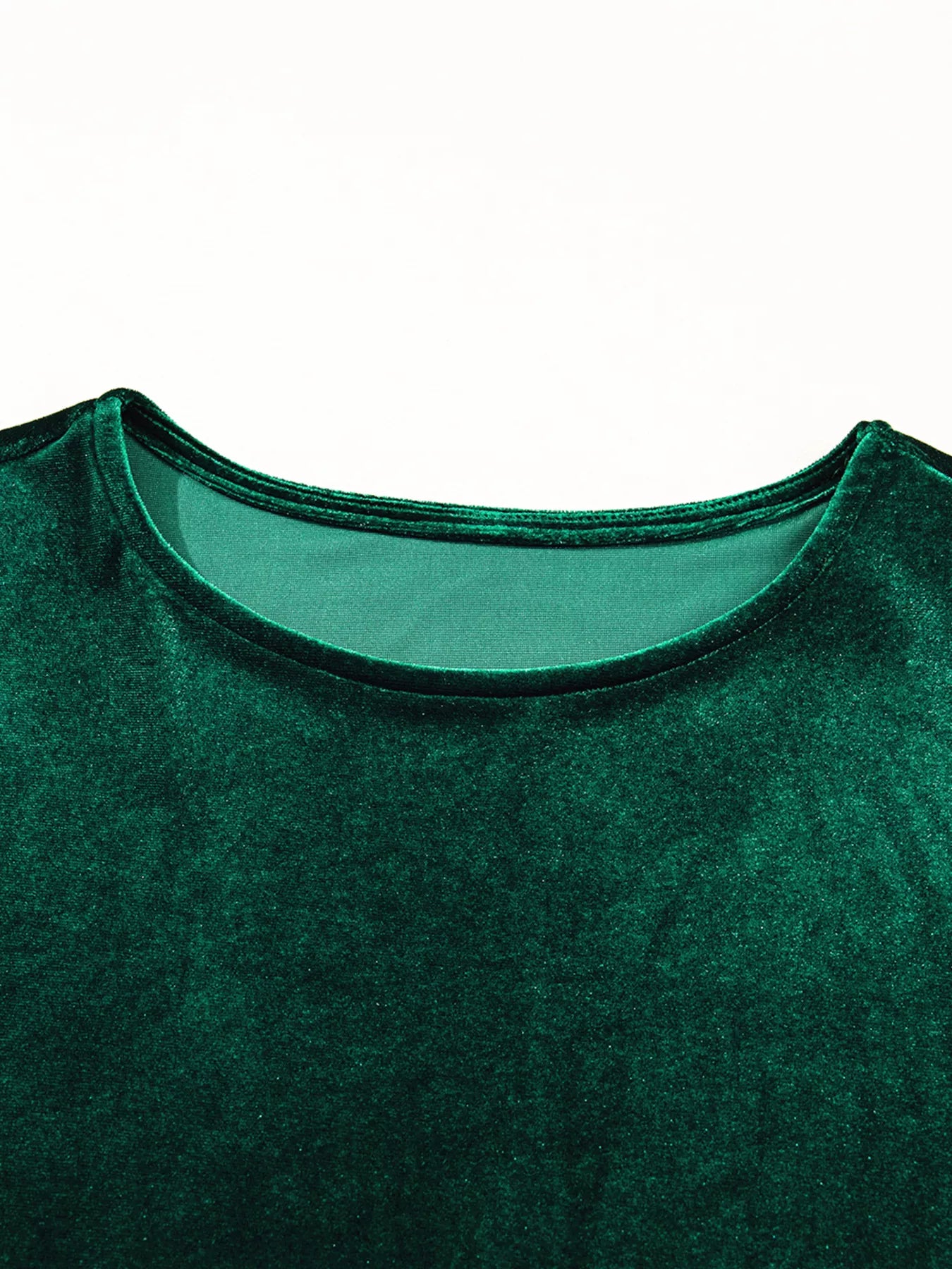 Sequin Puff Sleeve High Waist Tiered Velvet Mini Dress