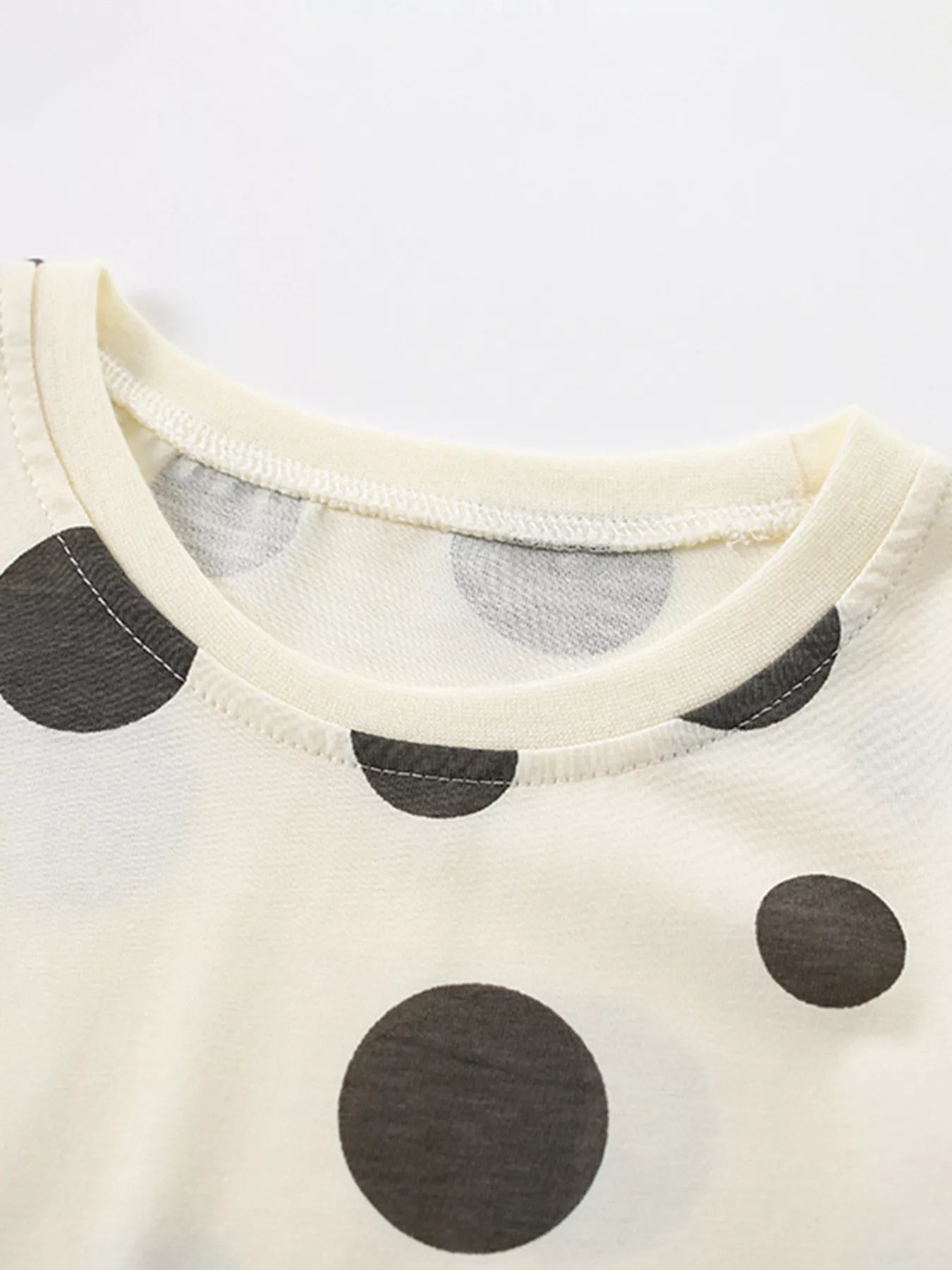 Children's Panda Applique Polka Dot Long Sleeve T-Shirt