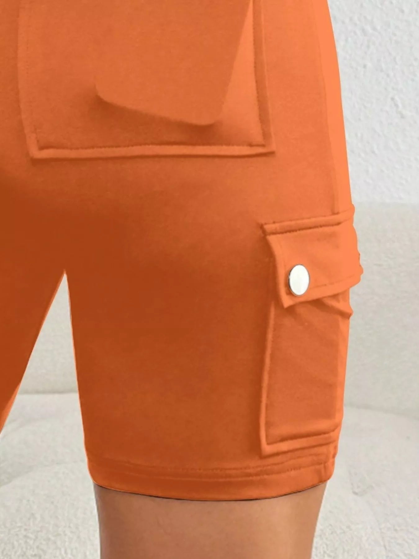 High Waist Pocketed Active Shorts